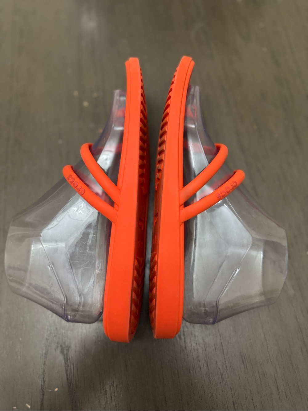 CROCS Women's Strappy Slide Sandals in Bright Orange - Picture 8 of 12